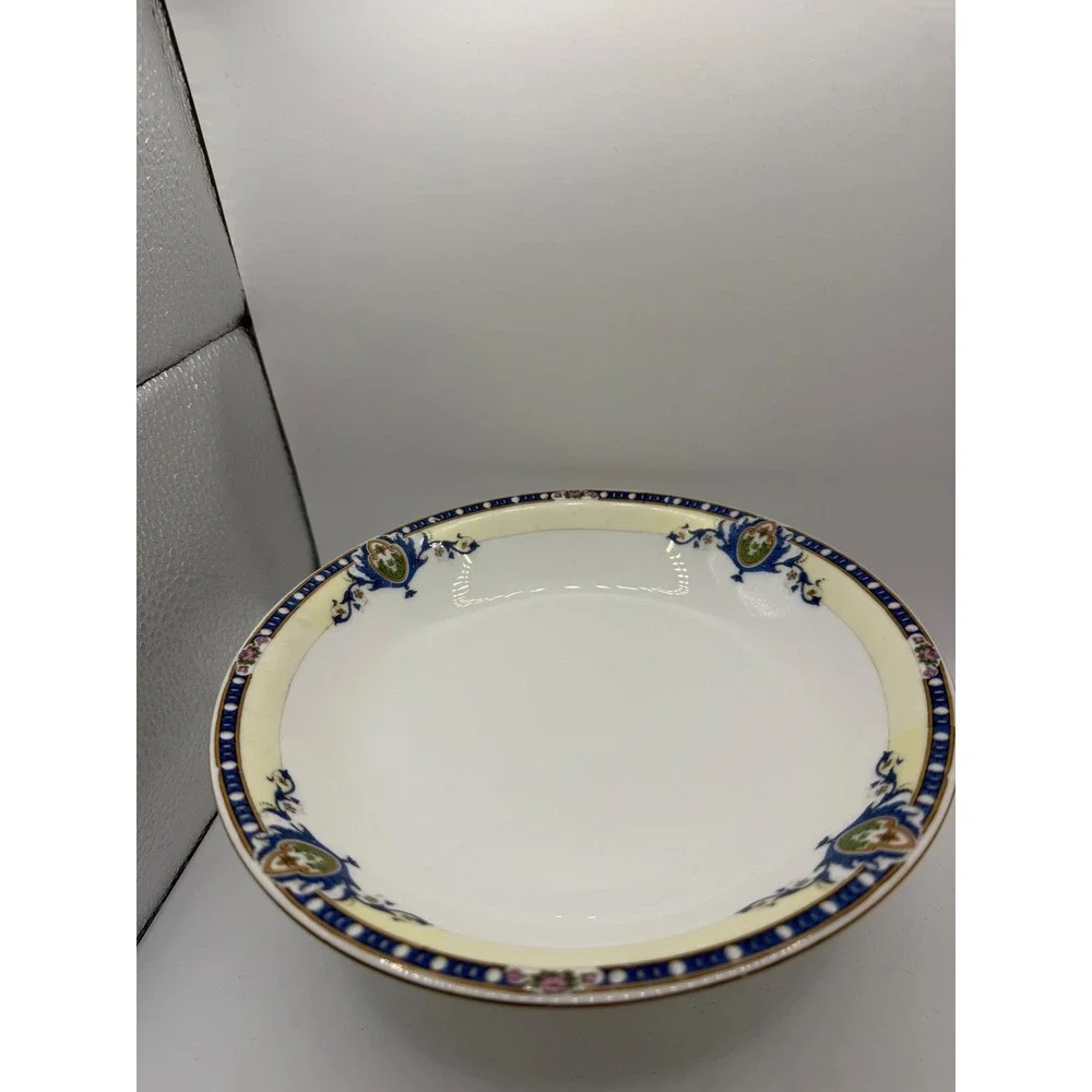 Victoria‎ Czecho-Slovakia Porcelain Covered Butter Dish Blue Cream Floral Gold